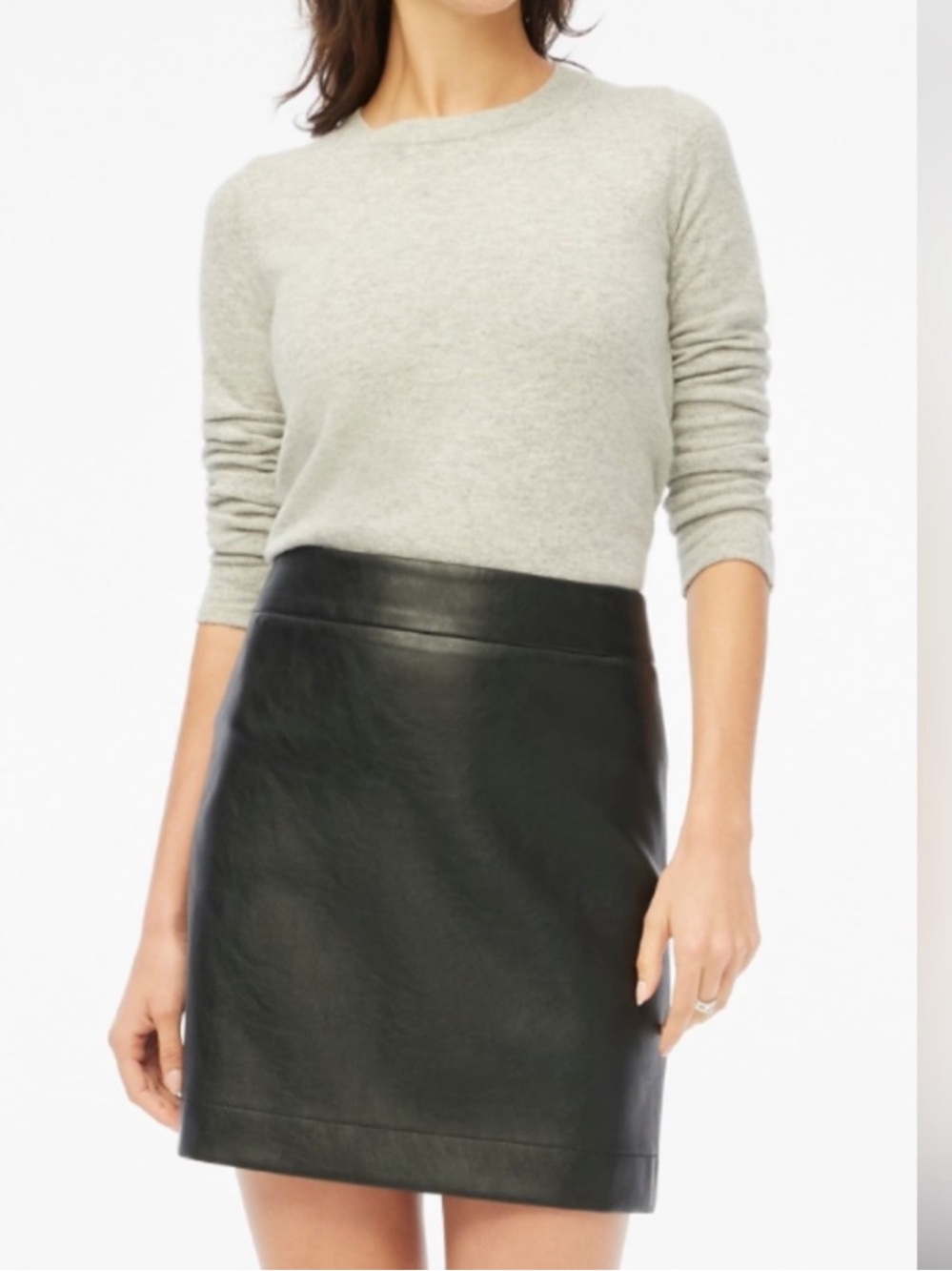 NWT J. Crew Black Faux Leather Mini Skirt 4